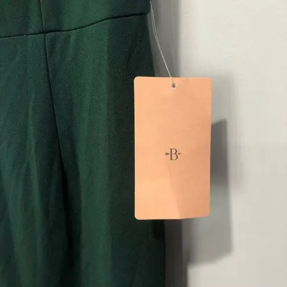 BHLDN Rossi Crepe Maxi Dress Gown Dark Green Size US 12 - Picture 8 of 14